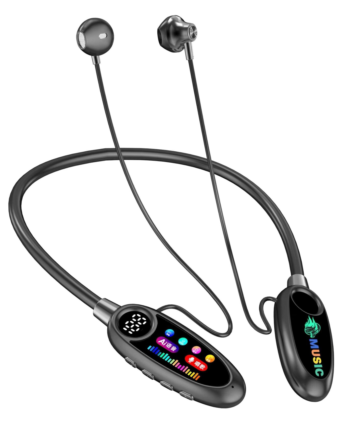 Round Control Neckband Earphones